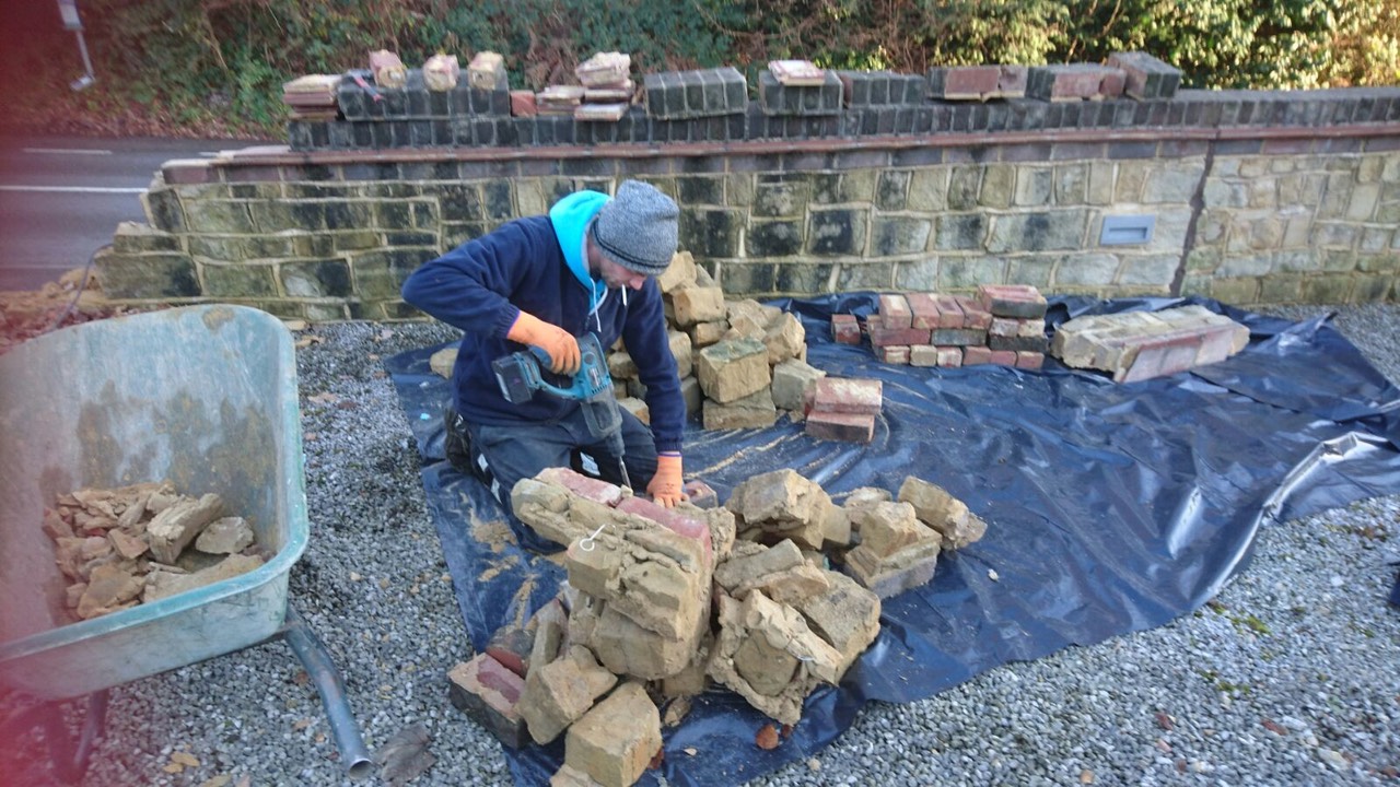  Wall repair at Budgenor Lodge 